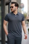 Erkek Yakalı Fermuarlı T-shirt şort Ikili Takım resmi